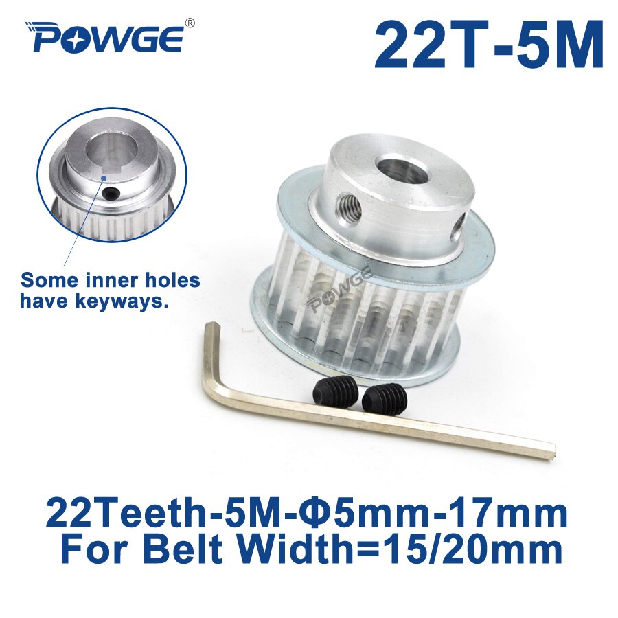Powge 22 teeth htd 5 m  Ǯ keyway bore  15/20mm..